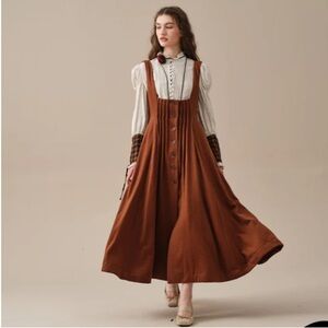 Linennaive Laura 33 Brown Wool Halter Dress
